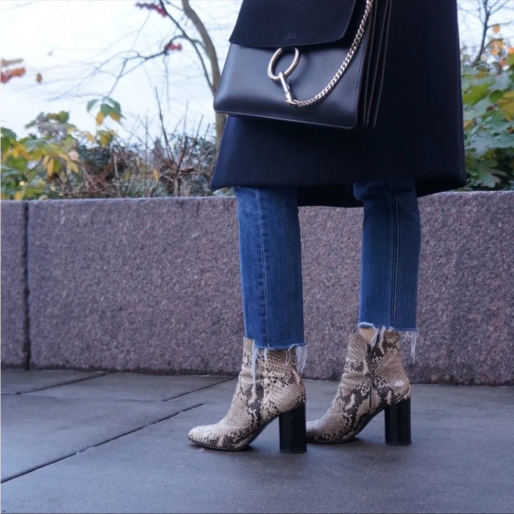 Maje Paris Snakeskin Ankle Boots